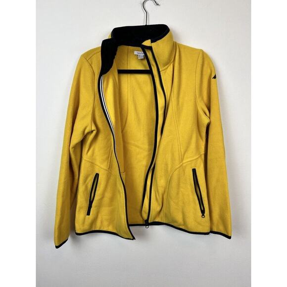 Nautica yellow navy zip up fleece sz L - Picture 8 of 9